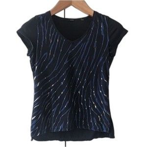 💥2/$15!! Tahari | V-Neck Cap Sleeve Tee | Size S